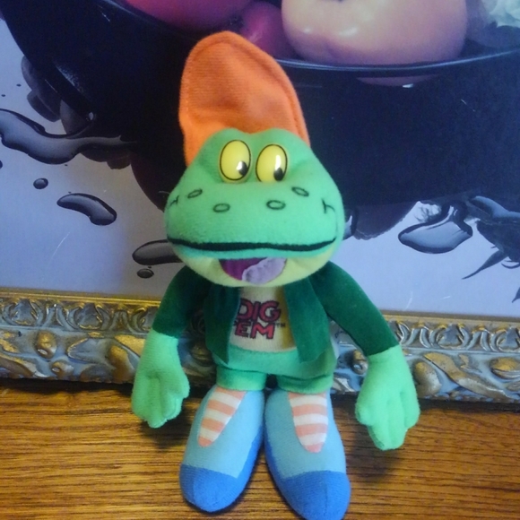 Vintage 🐸 Kellogg's DIG 'EM Frog 1998 Plush 90s 🔥Cereal Box Toy Stuffed Animal - Picture 3 of 6